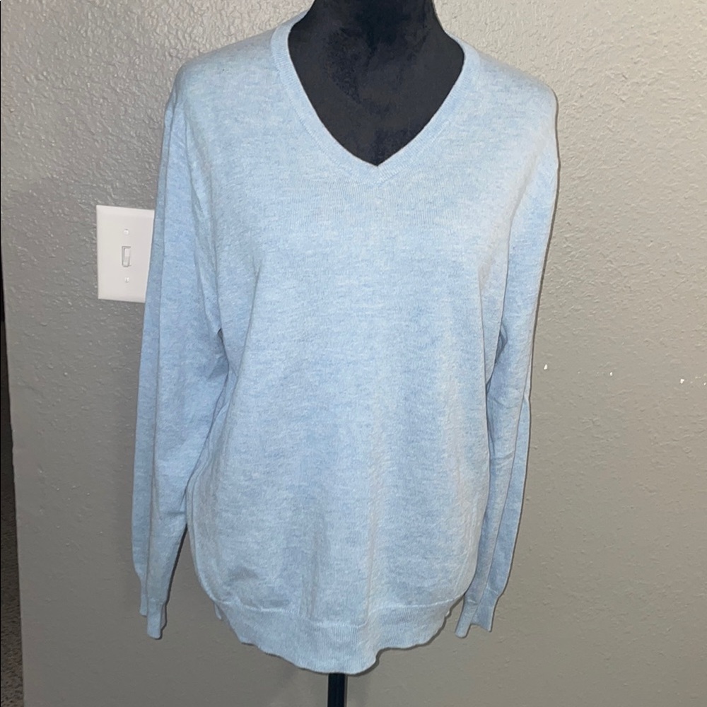 J. Crew Light Blue V-Neck Sweater